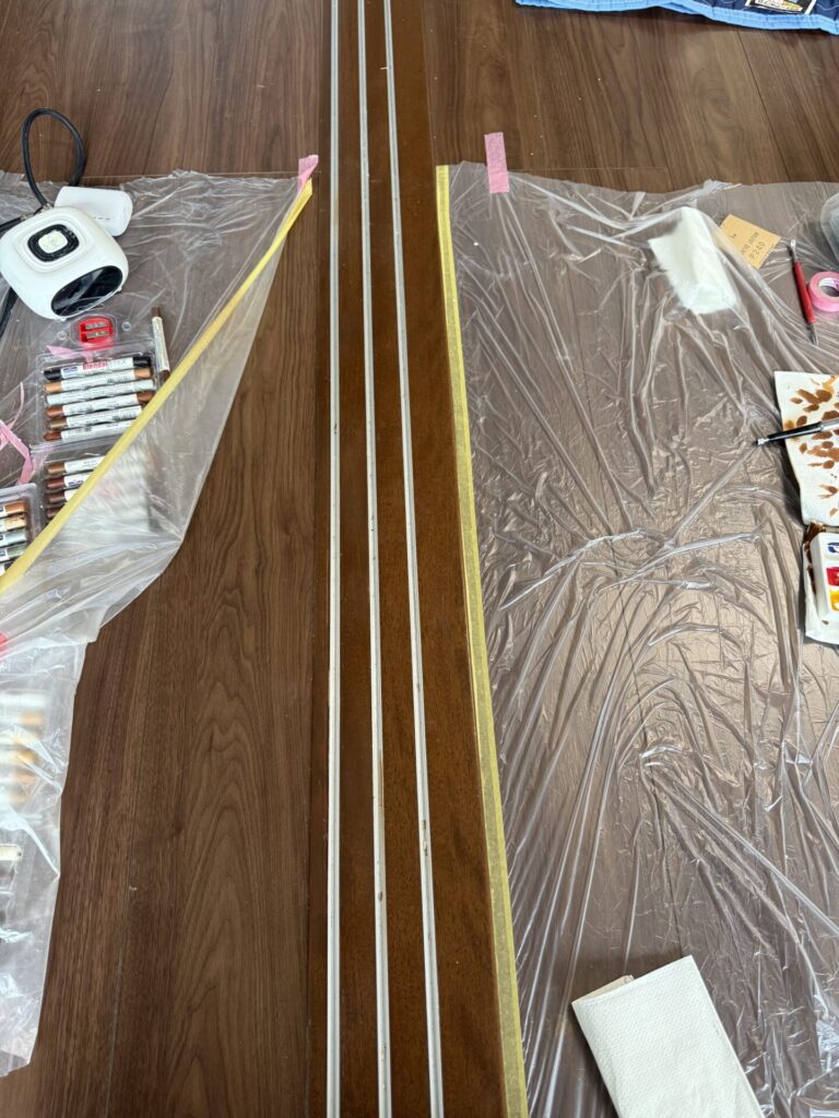 ドア無垢レールキズ補修後
